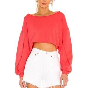 Free People X FP Movement The Way You Move Sweatshirt Cropped Pink Size Small